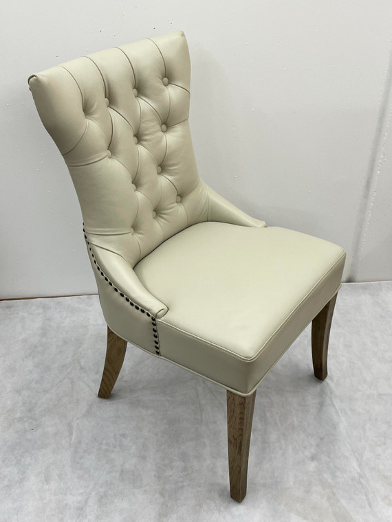 Ella Leather Dining Chair - Cream