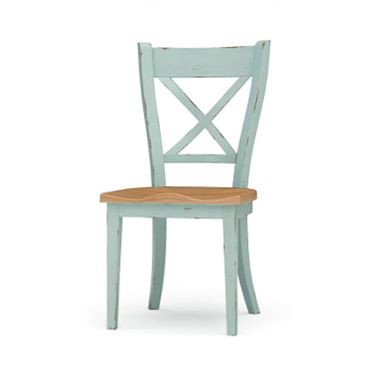 Somerset Crossback Chair - Duck Egg Blue - Heavy Distressed