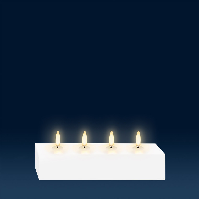 Uyuni LED Flameless Multiwick Candle - Nordic White - 5 x 18cm 