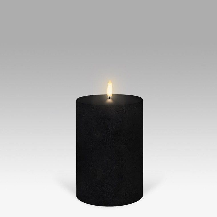 Uyuni LED Pillar Candle - Black - 10 x 15.2cm