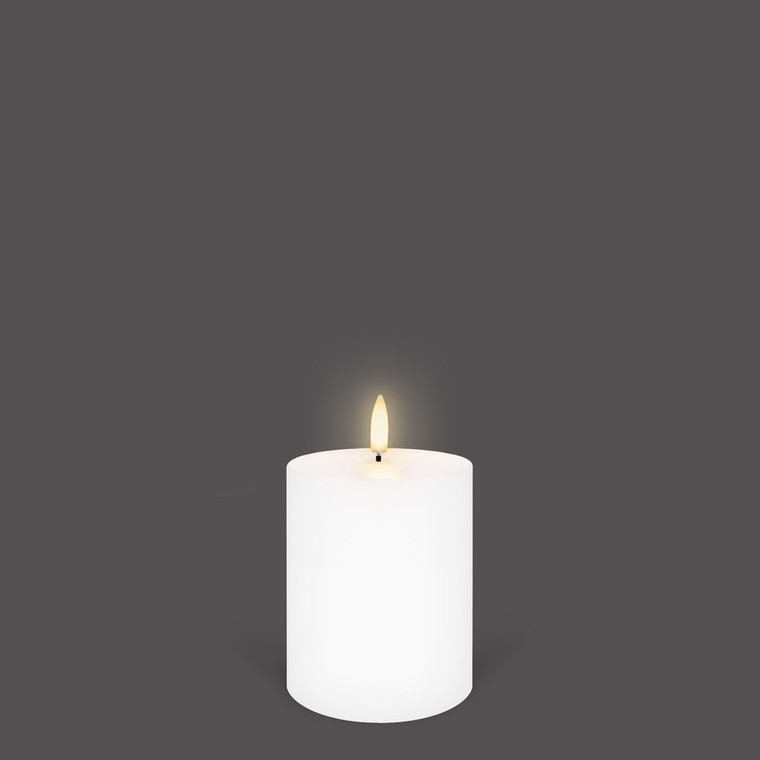 Uyuni LED Flameless Pillar Candle - Nordic White - 8 x 10cm