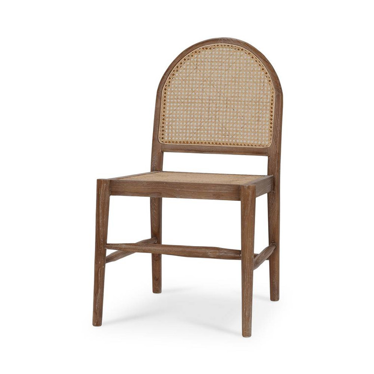 Serenity Dining Chair w/ Rattan Seat & Back - Size: 89H x 50W x 56D (cm) - Mid-Century style Dining Room furniture