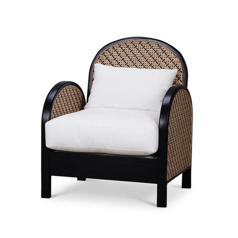 Serenity Arm Chair w/ Rattan - Teak - Art Deco style Occasional furniture