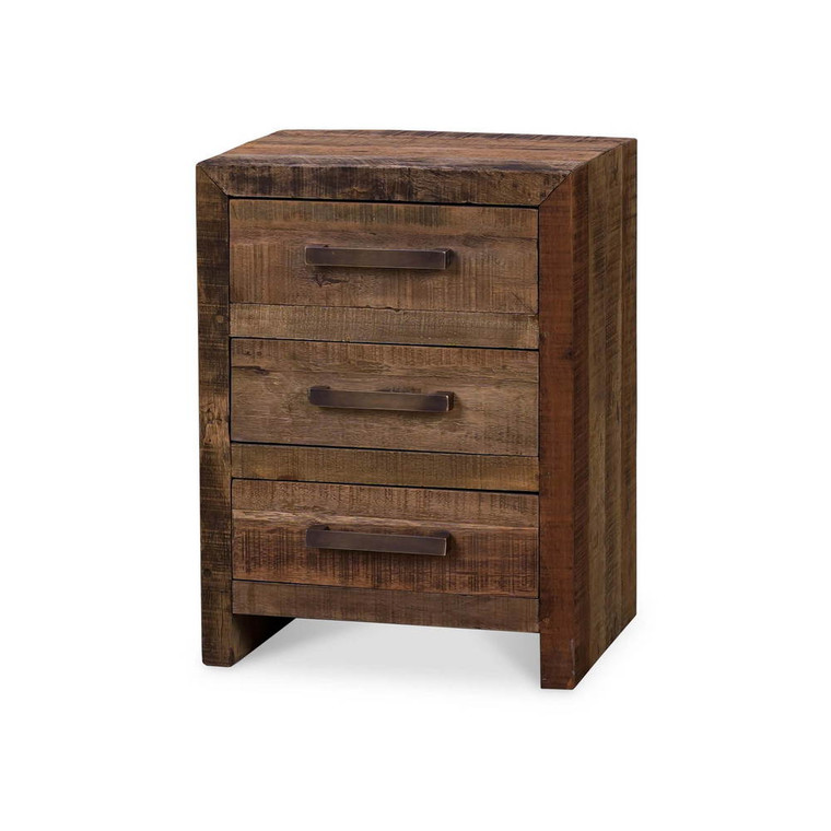 Tuscan Three Drawer End Table - Teak - Craftsman style Living Room furniture