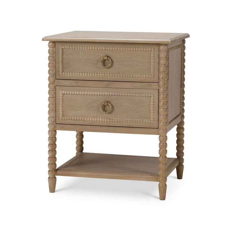 Cholet 2 Drawer Bedside Table w/ Shelf - Size: 74H x 61W x 50D (cm) - Traditional style Bedroom furniture