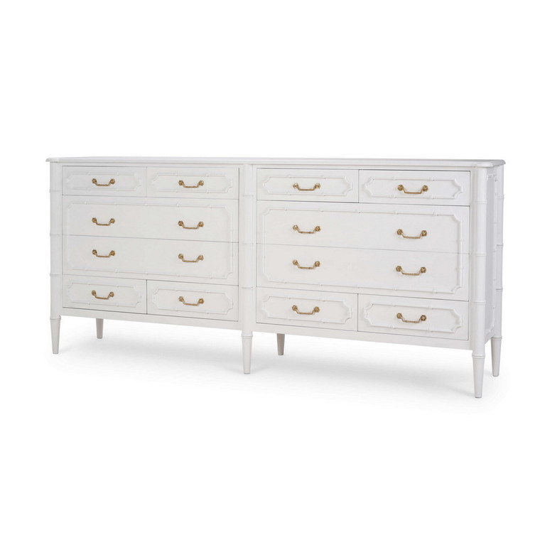 Chelsea 12 Drawer Dresser - Size: 101H x 226W x 46D (cm) - Oriental style Bedroom furniture