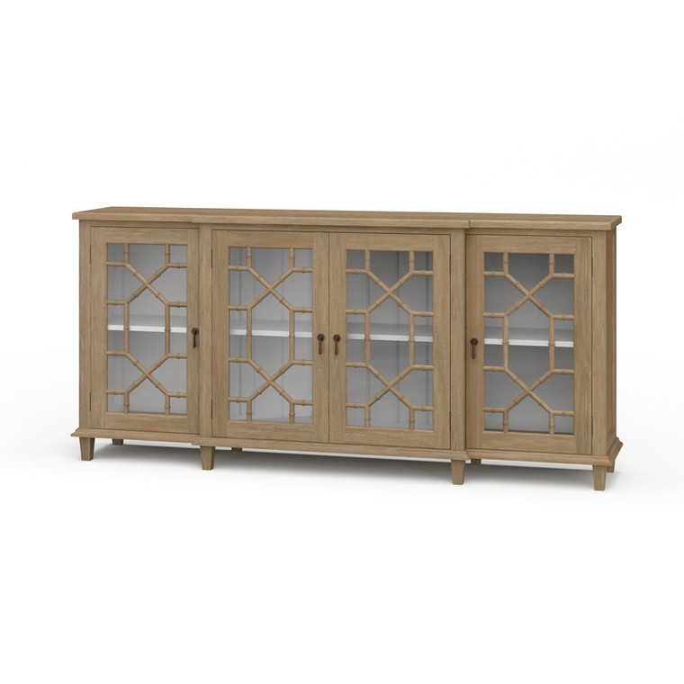 Grosvenor Credenza w/ All Glass Door - Size: 99H x 213W x 43D (cm) - Oriental style Dining Room furniture