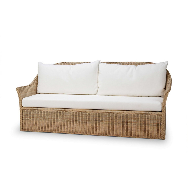 Nantucket Rattan Sofa - Size: 86H x 194W x 86D (cm) - Hamptons style Living Room furniture