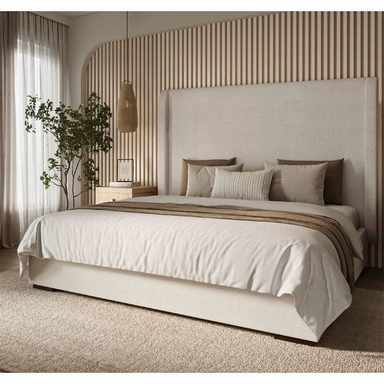 Luxor Upholstered Tall Bed King - Contemporary Hamptons style Bedroom furniture
