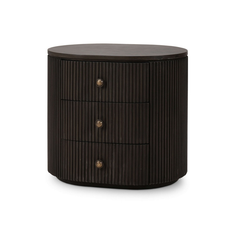 Kraton Oval Bedside Table - Size: 61H x 66W x 51D (cm) - Mid-Century style Bedroom furniture
