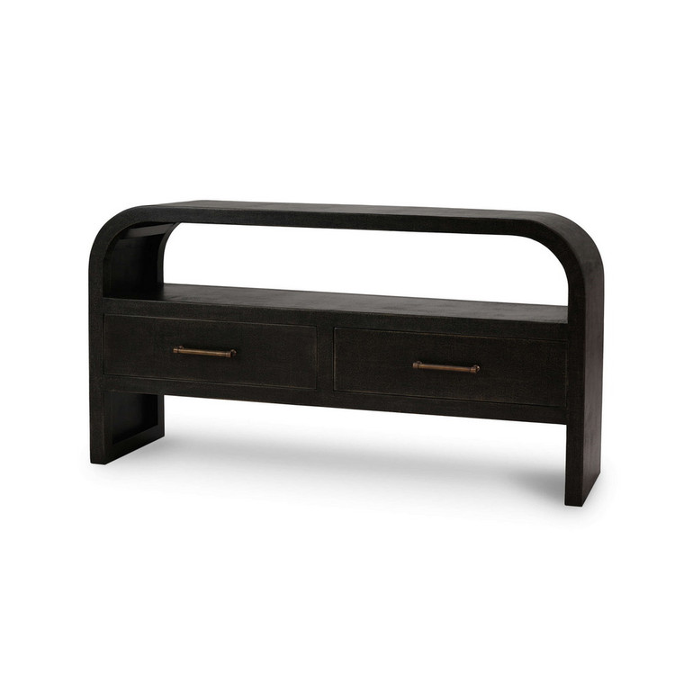 Vannes Console Table w/ 2 Drawers - Size: 81H x 152W x 41D (cm) - Mid-Century style Living Room furniture