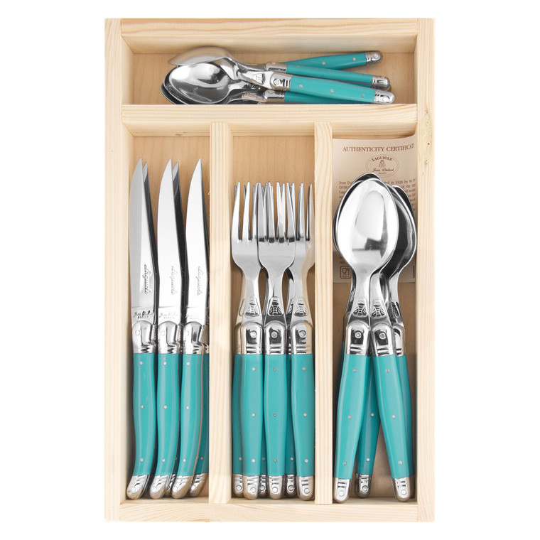 Laguiole Jean Dubost 24 Piece Cutlery Set - Turquoise