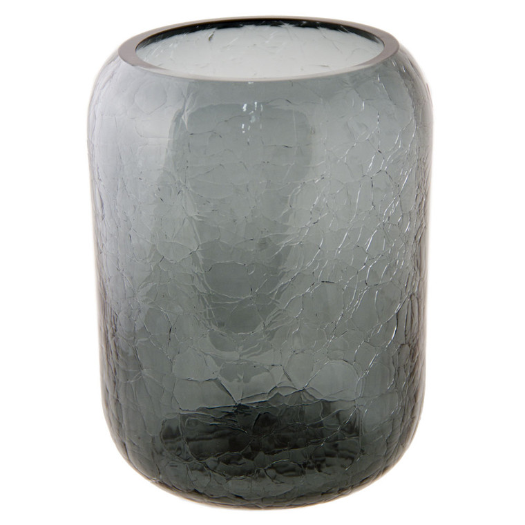 Crackle Vase - Smoke - H 17 cm