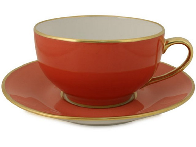 Limoges Legle Breakfast Cup & Saucer - Rose