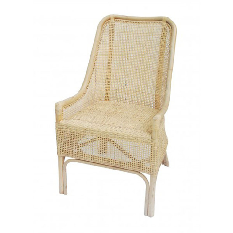 Palm Beach Rattan Dining Chair - White Wash