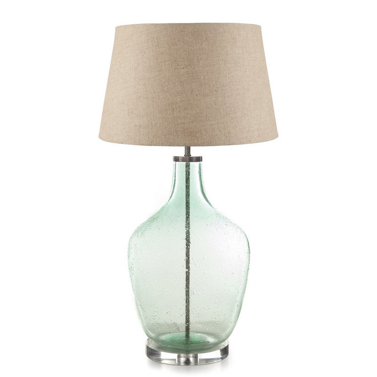 Large Fortuna Green Glass Table Lamp Large