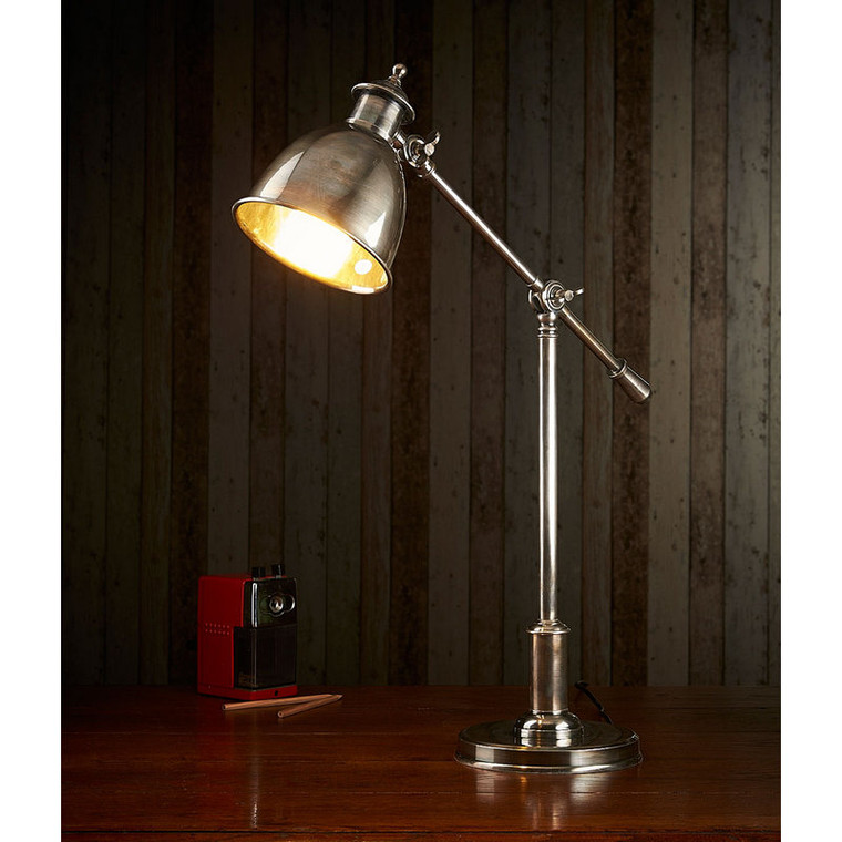 Vermont Bell Adjustable Desk Lamp - Antique Silver