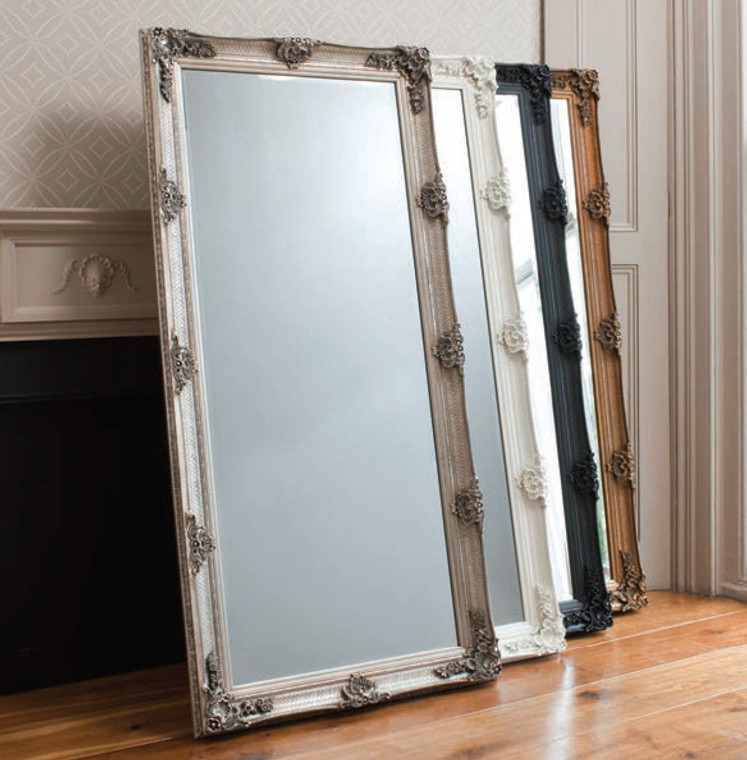 Abbey Leaner Mirror Silver 65x31" Gallery Direct
