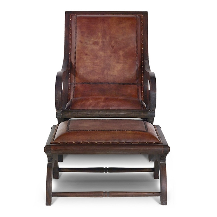 Lazy Chair w/ Footstool Set - Size: 91H x 64W x 100D (cm)