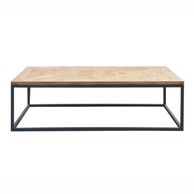 Metal Parquet Coffee Table - Reclaimed Wood