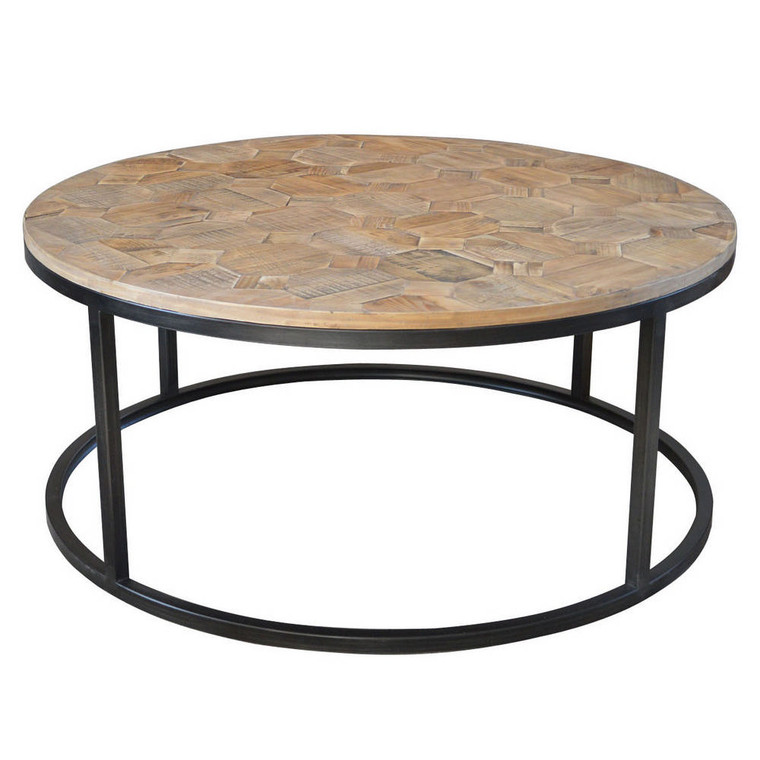 Wisconsin Round Coffee Table - Parquet Top