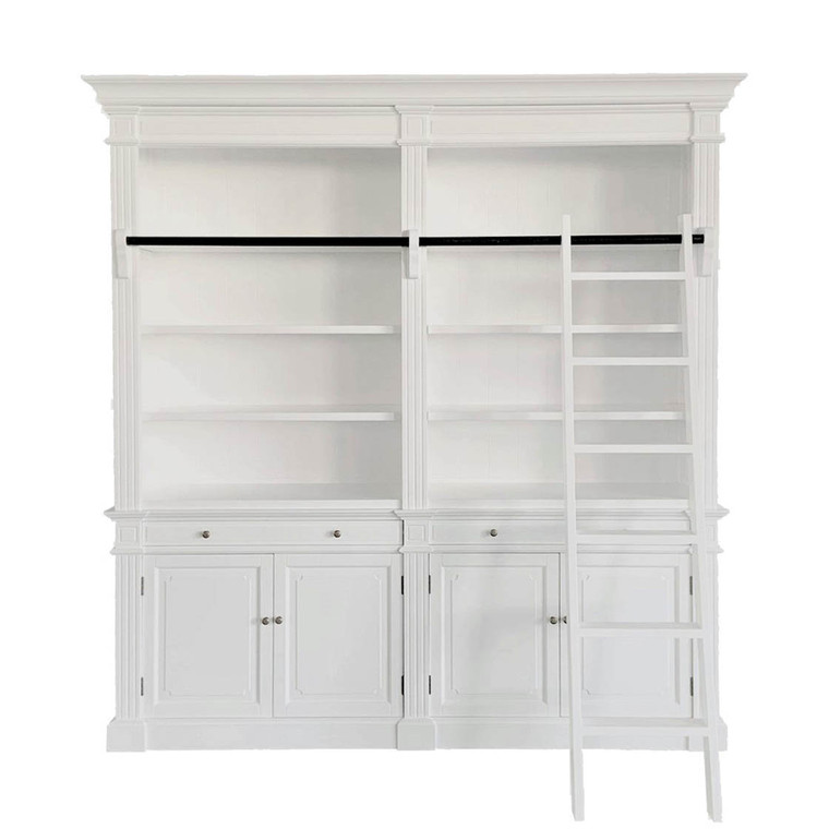 Montpellier 2 Bay Library Bookcase - White