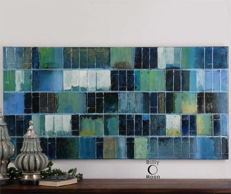 Glass Tiles Hand Painted Canvas - by Uttermost