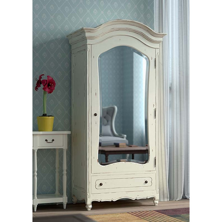 Provence Mirror Wardrobe - Size: 215H x 104W x 62D (cm)