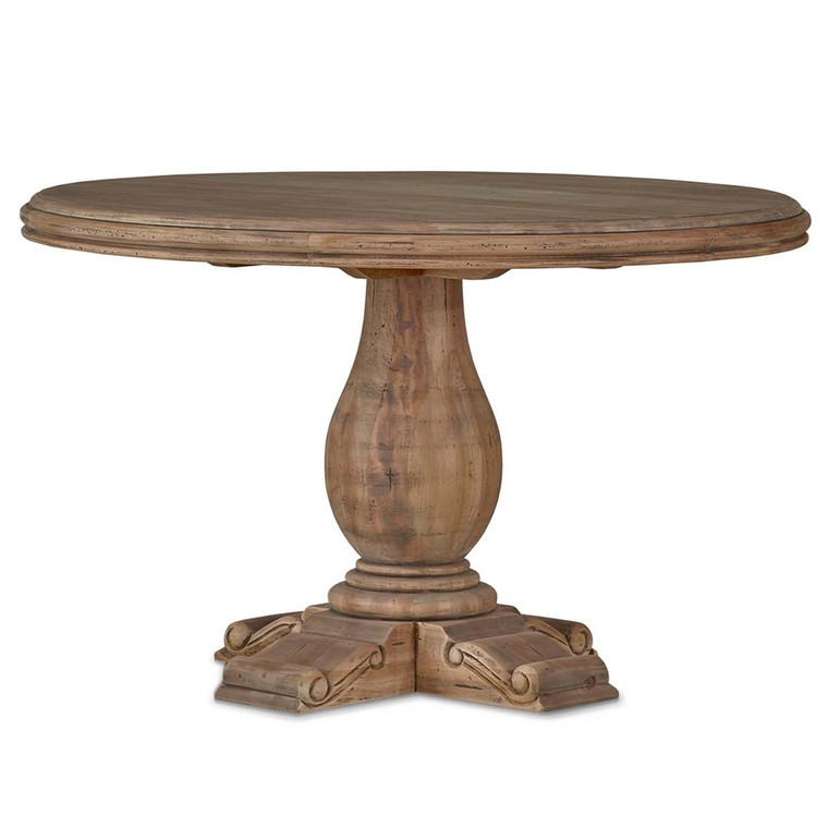 Drake 120cm Round Pedestal Table Smooth Top - Antique French Oak 