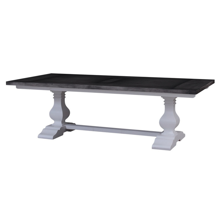 Provincial Trestle Dining Table 3m - Architectural White base & Dior Grey top