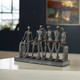 Camaraderie Aged Silver Figurine - Size: 25H x 37W x 11D (cm) - Mid-Century Modern style