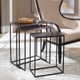 Coreene Iron Nesting Tables S/3 - Size: 65H x 53W x 28D (cm) - Mid-Century Modern style