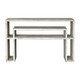 Genara Bone White Carved Console Table Geometric style Occasional Decor