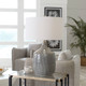 Felipe Distressed Gray Table Lamp - Size: 74H x 48W x 48D (cm) - Coastal style