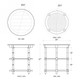 Martinique Round Side Table - Size: 68H x 61W x 61D (cm)