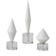 Alize White Stone Sculptures S/3 Mediterranean style Sculpture Decor