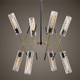 Telesto 8 Light Linear Pendant - Size: 69H x 81W x 81D (cm) - Mid-Century Modern style