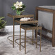 India Nesting Tables - Set/3 - Size: 61H x 48W x 45D (cm) - Mid-Century Modern style