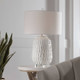 Caelina Textured White Table Lamp - Size: 67H x 43W x 43D (cm) - Mid-Century Modern style