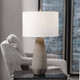 Volterra Taupe-Gray Table Lamp - Size: 70H x 38W x 38D (cm) - Mid-Century Modern style