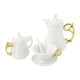 Sugar Bowl - White with Gold Handle