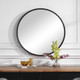 Belham Round Iron Mirror - Size: 89H x 89W x 4D (cm) - Mid-Century Modern style