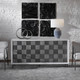 Checkerboard 4 Door Gray Cabinet - Size: 84H x 170W x 45D (cm) - Coastal style