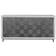 Checkerboard 4 Door Gray Cabinet Coastal style Accent Cabinet Decor