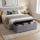 Marquis Upholstered Bed Chest Small/Tufted - Charcoal Linen - Hamptons style