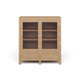 Kagu 2 Doors Sideboard w/ Rattan - Size: 122H x 109W x 41D (cm) - Mid-Century Modern style