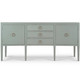 Westminster Concave Linen Wrapped Sideboard - Size: 102H x 203W x 53D (cm) - Mid-Century Modern style