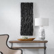 Gathered Teak Black Wood Wall Decor - Size: 125H x 48W x 9D (cm) - Organic style