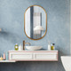 Varina Minimalist Gold Oval Mirror - Size: 81H x 51W x 4D (cm) - Mid-Century Modern style