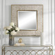 Wharton Whitewashed Square Mirror - Size: 105H x 105W x 5D (cm) - Mid-Century style
